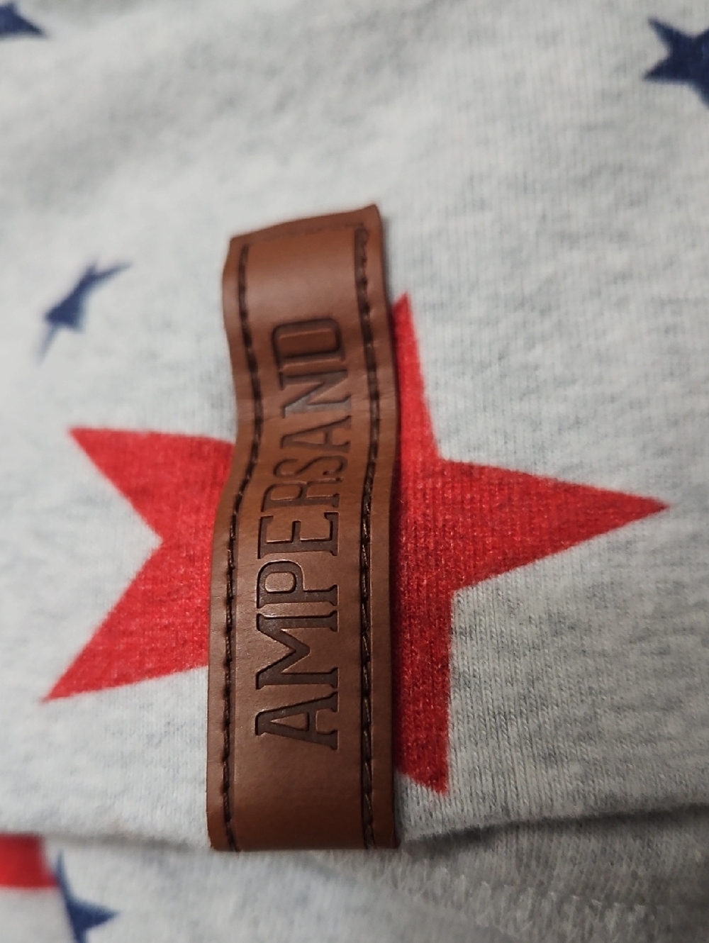 AMPERSAND Avenue Gray Hoodie with Red Blue Star Spangle Size XL - Picture 5 of 6